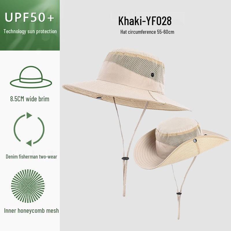 

Мужская и женская дышащая быстросохнущая шляпа от солнца для летнего туризма и рыбалки, складная сетчатая конструкция One Size хаки
