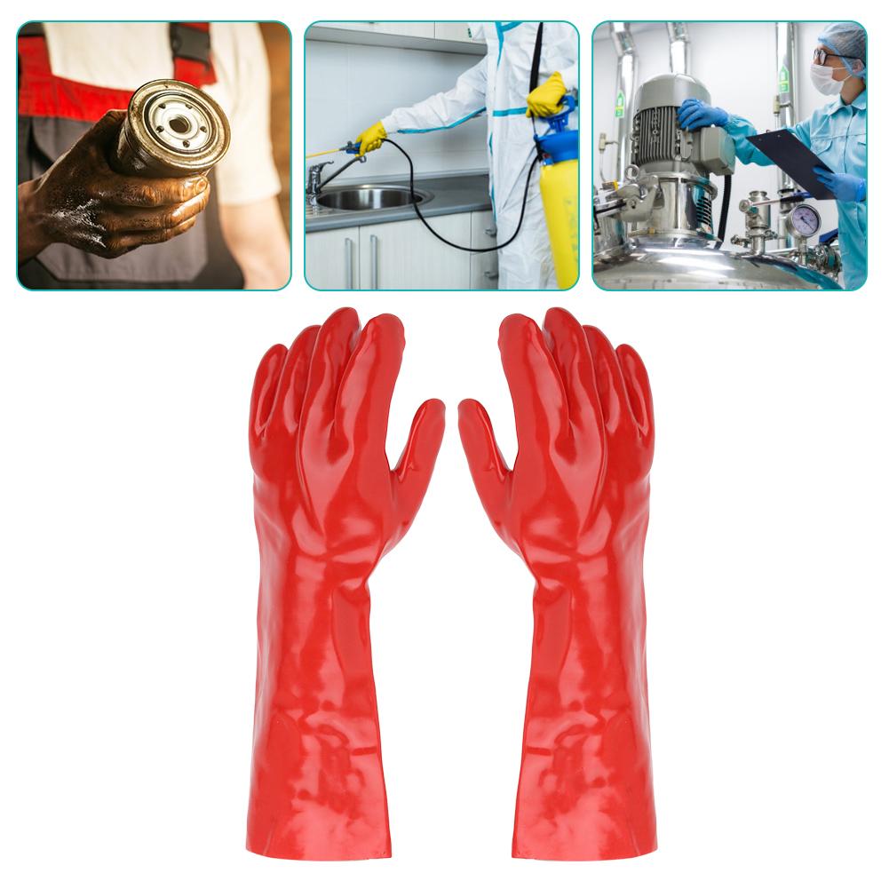 PVC Long Anti Chemical Gloves Acid Alkali Oil Resistant Hands Protector for Industry Laboratory