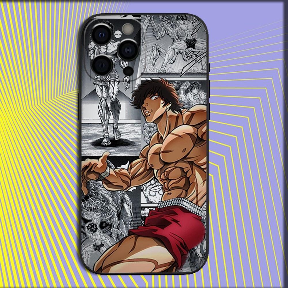

G-Grappler B-Baki anime Phone Case For iPhone 16,15,14,13,12,11,Pro,X,XS,Max,XR,Plus,Mini Soft Black Cover iPhone15