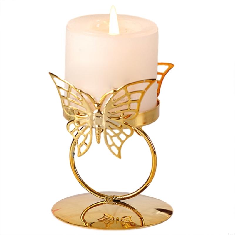 62KD Eid Decoration Moon Castle Butterfly Iron Holder for Table Centerpieces Metal Candlestick Stand Party Gift