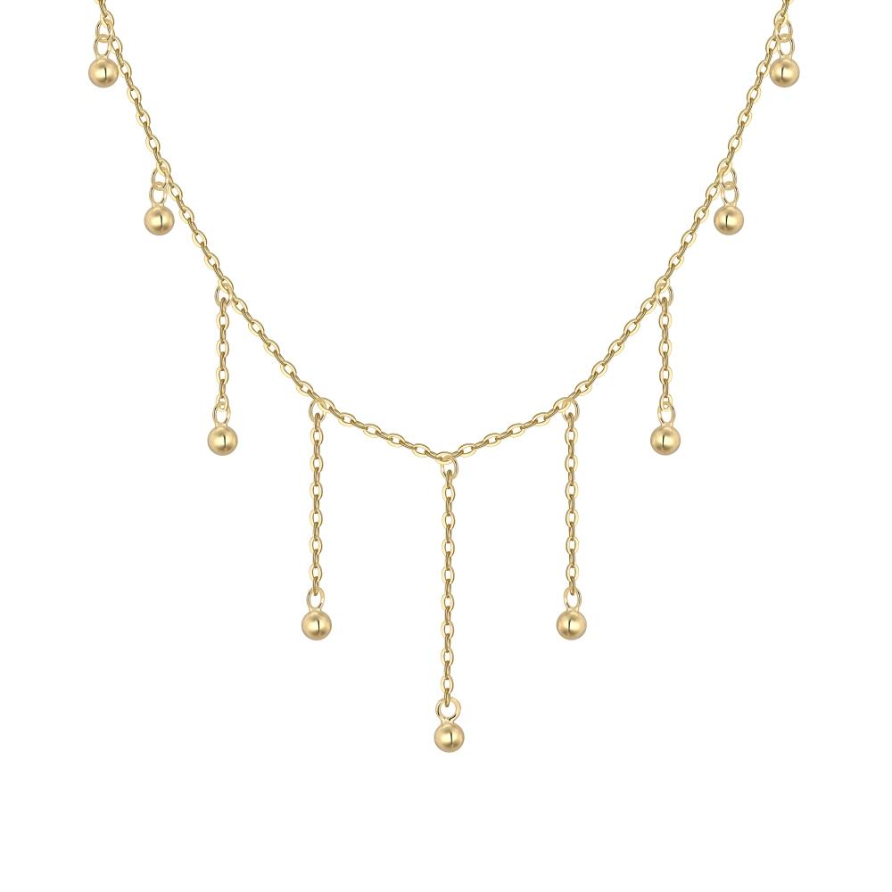 Dylam New Trendy Jewelry 925 Sterling Silver Link Chain Tassel Necklaces Beads Tassel Pendant Necklace Customizable Jewelry 45cm