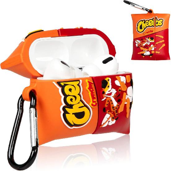 Чехол Joyleop Cheet Chips для Airpods Pro, Милый Мультяшный Забавный 3D для Детей Девочек Подростков Мальчиков, Силиконовый Персонаж в Стиле Кавайной Еды, Защитный и Стильный