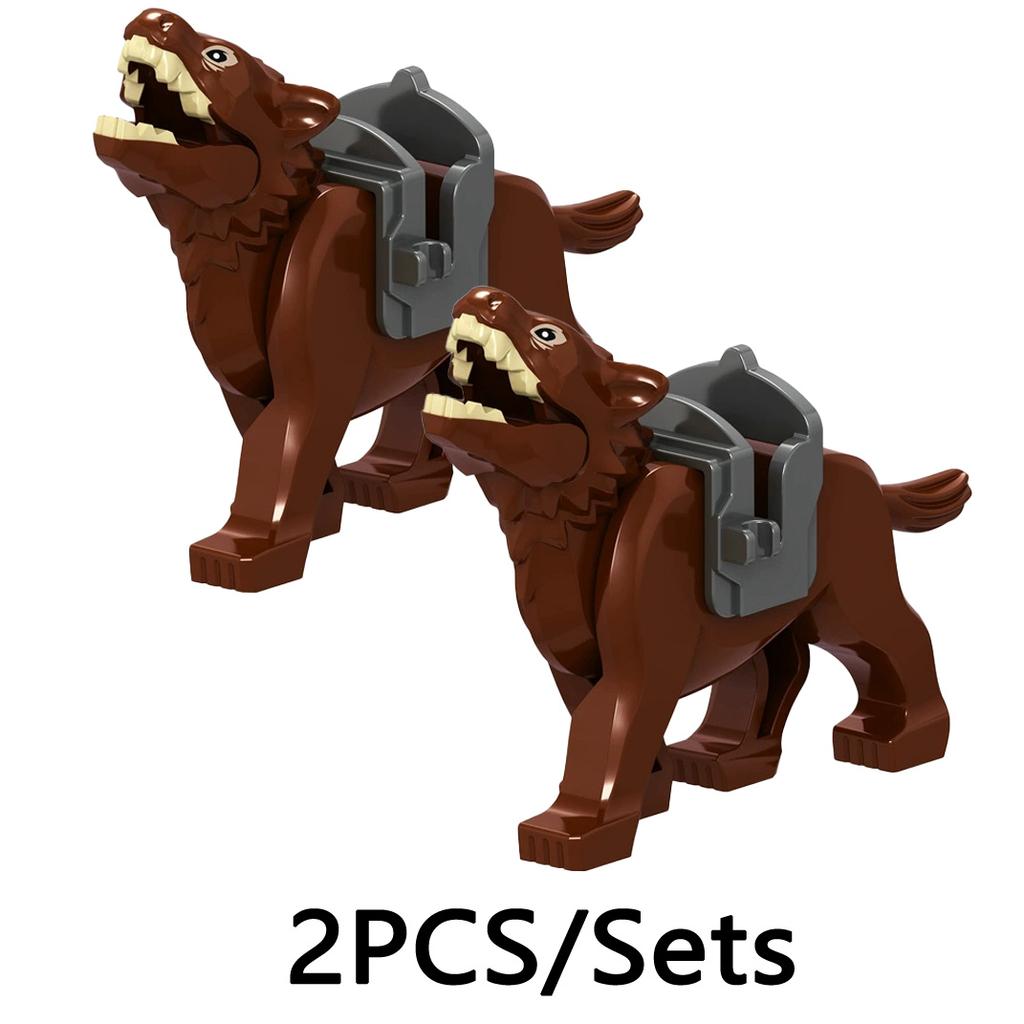 MOC Medeival Knights Horse Building Blocks Crow Wolf Warhorse Eagle Lion Green Dragon Warrior Bricks Toys Kids Gift
