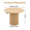 Round Dining Table Made of MDF (100 cm) for 4-6 People: Tabletop (4 Segments) in Light Wood Look, Cylindrical Legs with Metal Support & Velcro.