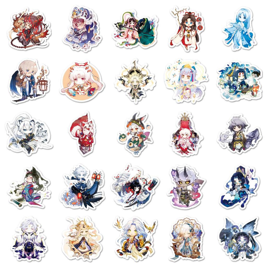 50-Piece Cute Onmyoji Cartoon Stickers for DIY Projects