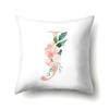Polyester Pillowcase Home Pink Floral Decorative Print Pillowcase 26 English Letter Cushion Cover