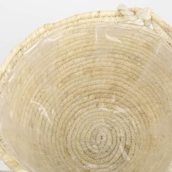 Straw Woven Basket Portable Suspended Wall Hanging Flower Plant Suspension Basket for Balcony