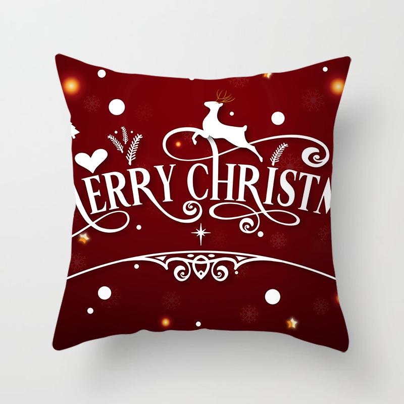 Merry Christmas Printed Pillowcase Christmas Style Cushion Cover Home Sofa Decor Throw Pillowcase