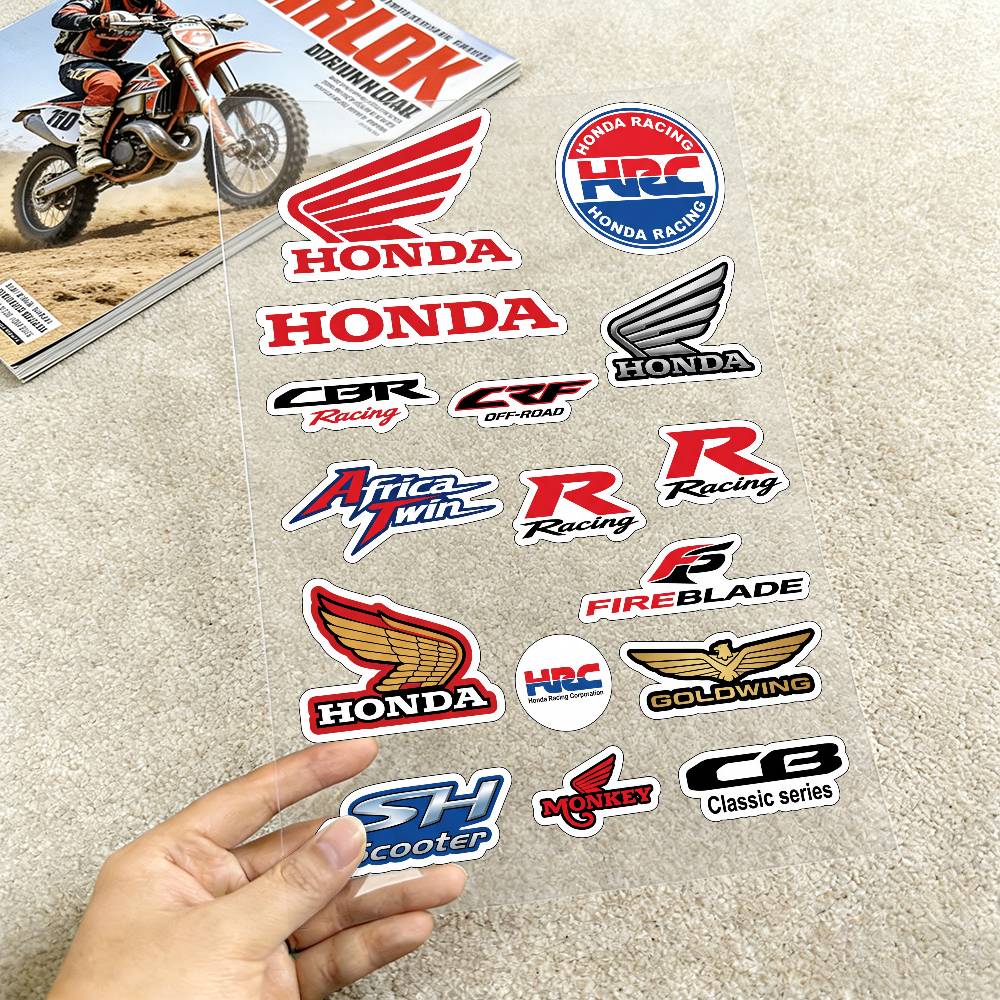 AAAKF1 FOR HONDA HRC H WING Waterproof Reflective Motorbike Stickers Easy Peel Removable Decals for Motorcycle Car