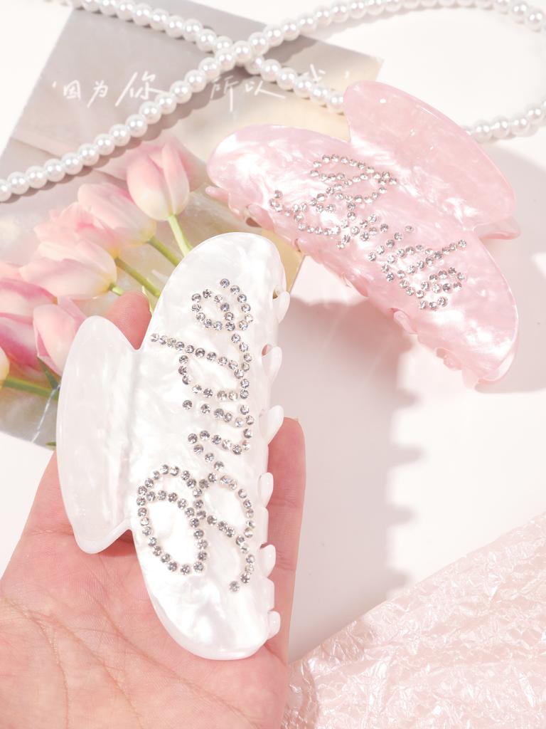 Large Hair Claw Clips for Women Rhinestone Acetate HairClips for Thick Thin Hair Bridesmaid Gifts, Wedding & Valentine's Day