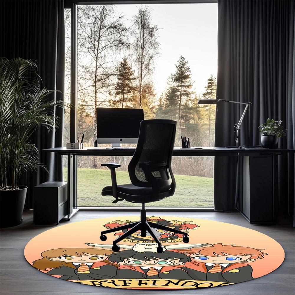 Harry Potter Printed Round Rug Carpet Chair Rug Area Rug Entryway Doormats,for Office Chair Living Room Bedroom Kitchen Room.