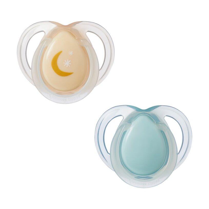 TOMMEE TIPPEE TTP43338095 NIGHT TIME soothers 0-6m mix 2 pack