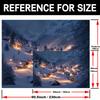 One winter wonderland polyester banner - Snow scene of the French Alps village suitable for birthdaysZL