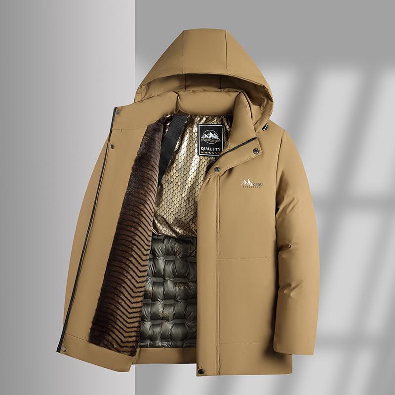 Herren Winter Samtmütze Baumwollmantel: Warm, Locker, Dick, Freizeitkleidung für mittlere und ältere Menschen