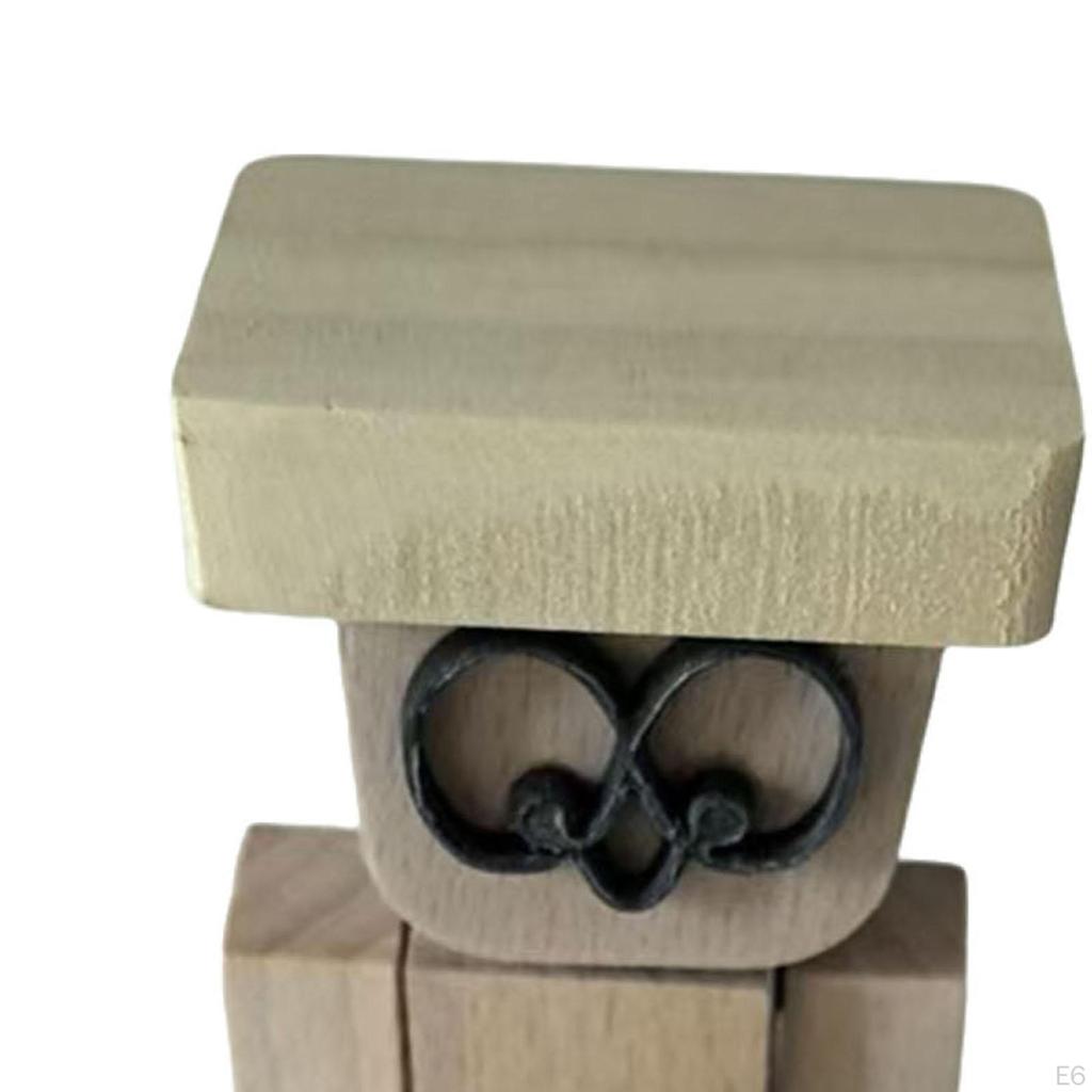 Třesoucí se nohy Dřevěná figurka muže Dekorace na palubní desku auta Kreativní kompaktní auto doplňky pro