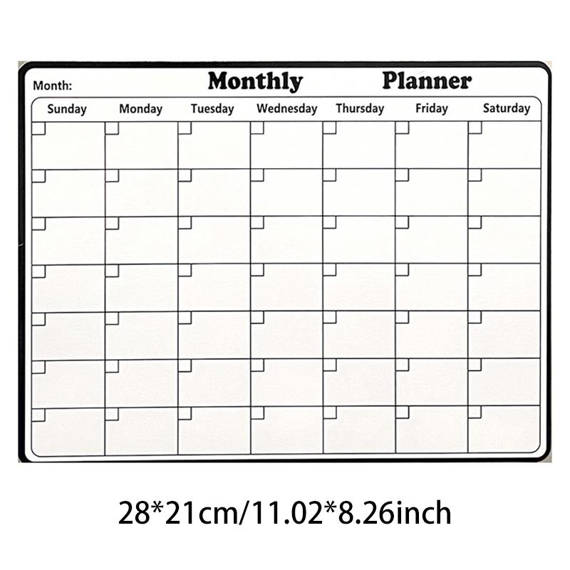 Magnetic Calendar Dly Erased Refrigerator Soft Magnet Month Plan Week Schedule Notepad Kitchen Refrigerator Decoration