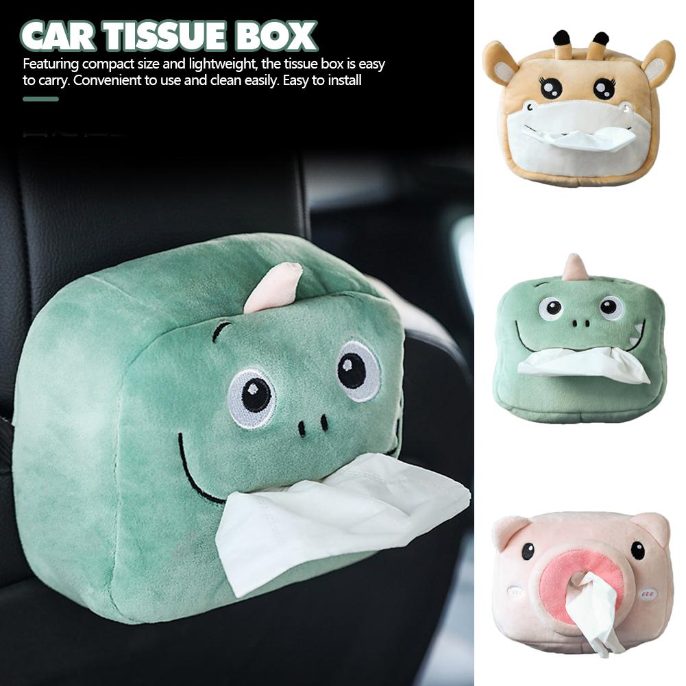 Auto Cartoon Tissue Box Creative 3D Cute Animal Car Hanging Paper Napkin Tissue Box For Car Interior Home Office Accessories