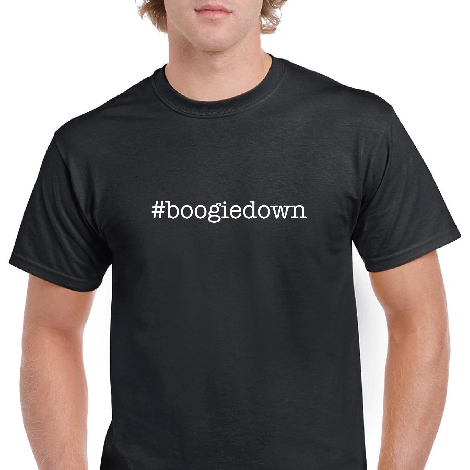 #boogiedown Буги Даун Танец Смешной Хэштег Хлопковая Футболка с Коротким Рукавом L