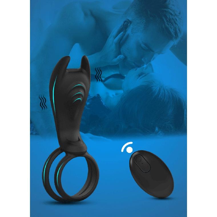 Vibrating Penis Ring with Remote Control for Men Couples Dual Cock Ring Delay Ejaculation Cockring Clit Stimulator Sex