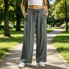 Women's Casual Loose Fit Pants with Elastic Waistband and Pockets for Athletic Everyday Wear