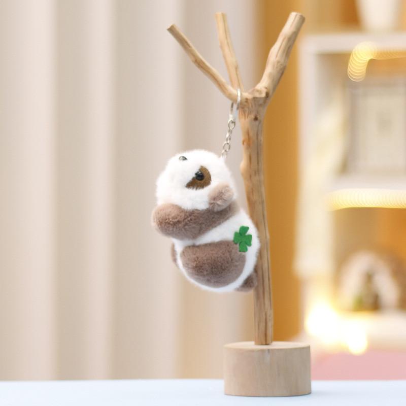 Panda Keychain Rabbit Cute Cartoon Girl Backpack Decorative Pendant Doll Plush