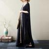 Solid Heavy Embroidery Plus Size Loose V-Neck Pullover Bohemian Vacation Solid Color Long Dresses