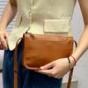 Women's Full-Grain Leather Crossbody Handbag - Lightweight Small Square Phe Bag City Strolling Stylish Everyday Purse