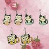 Cute Cartoon Kitten Coffee Cup Earrings Valentine's Day Gifts Retro Style Niche Design Women's Ear Jewelry