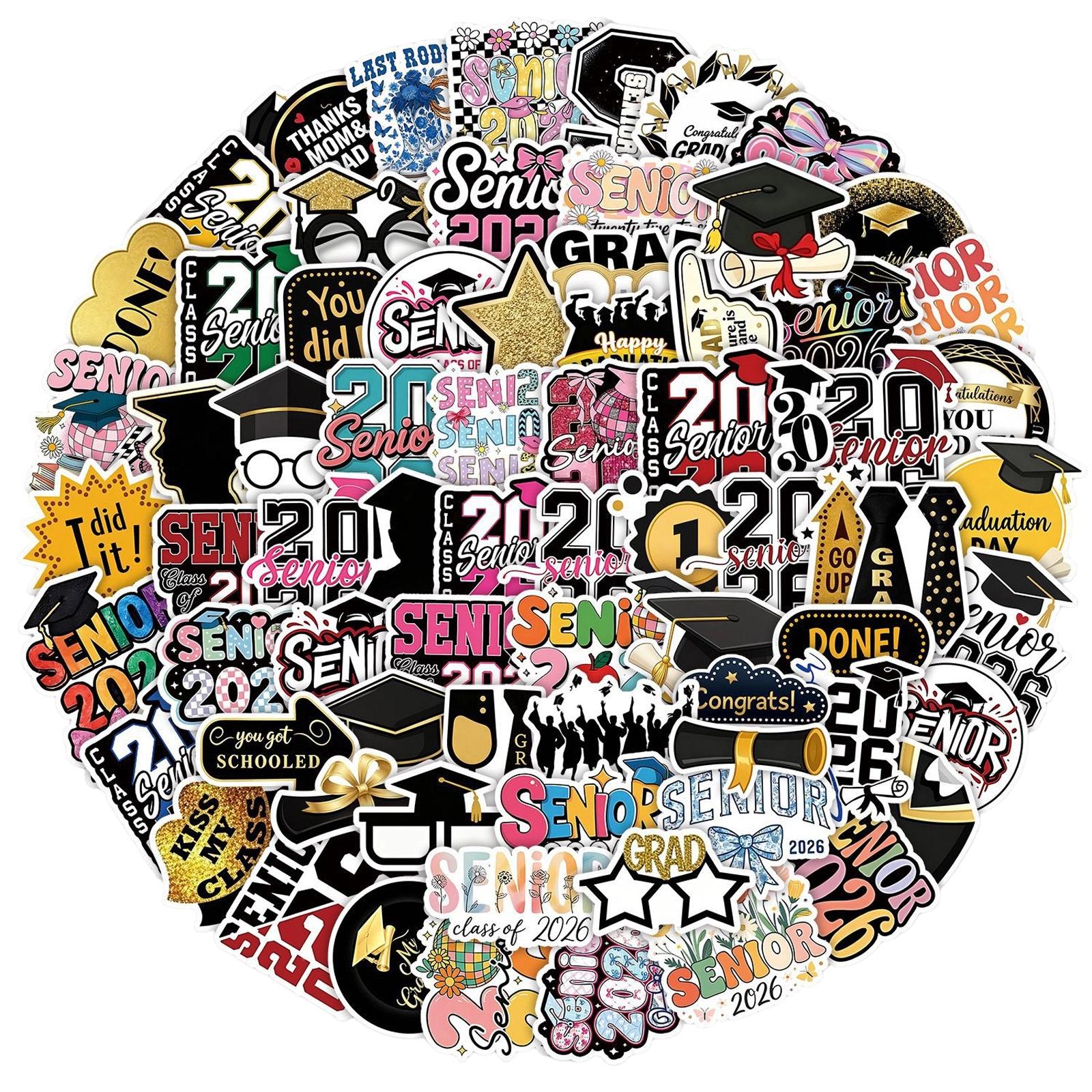 

100 Creative Stickers For The 2026 Graduation , Diary, Phone Case, Water Cup, Scrapbook, Decorative Stickers One Size