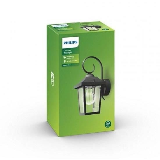 BUZZARD-Applique d'extérieur Descendante Métal H29cm Noir Philips