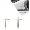 3D Christian Cross Car Decal - Metal Jesus Stickers for Cars, Trucks, SUV, Bible Religious Auto Emblem, Waterproof Chrome Silver Adhesive Backing