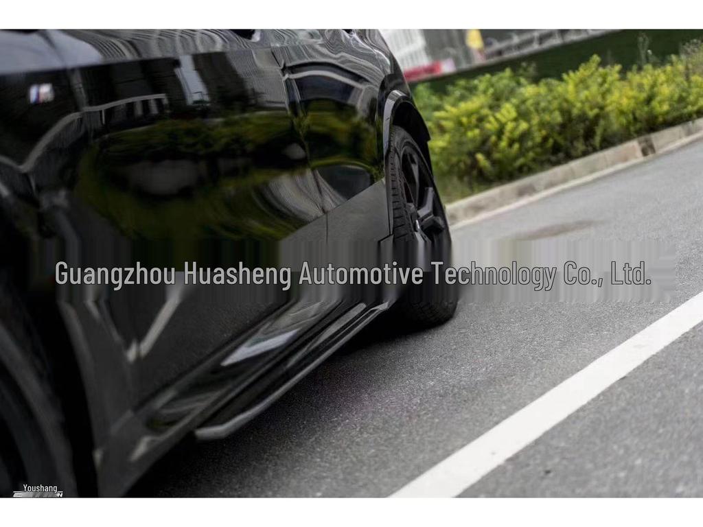 BMW X5 G05 Carbon Fiber Black Warrior Kit: Head Shovel, Front Lip, Side Skirts, Rear Wing, and Corner Spats.