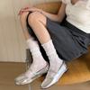 2 Pairs of Summer Ballet Style Thigh-high Socks, Thin and Sweet Girl Breathable Mesh Pile Socks, Lace Socks