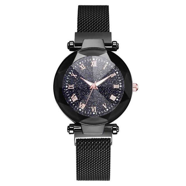 Reloj Mujer Women's Fashion Starry Sky Watches For Women Dress Magnet Buckle Mesh Belt Quartz Watch Zegarek Damski