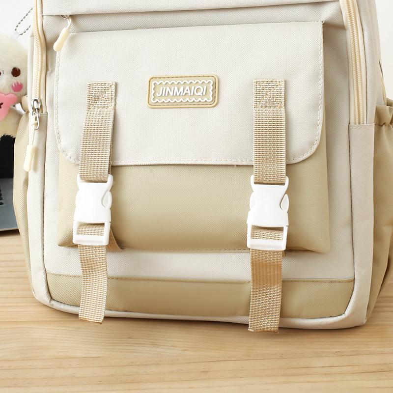 Schulranzen Mehrteiliges Set Kontrastfarbe Unisex High School Schüler Große Kapazität Campus Rucksack