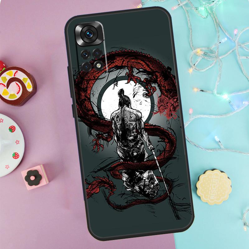Japan The Samurai Ninja Case For Xiaomi Redmi Note 14 Pro 9 10 11 12 13 9S 10S 11S 12S Redmi 14C 10C 12C 13C Cover