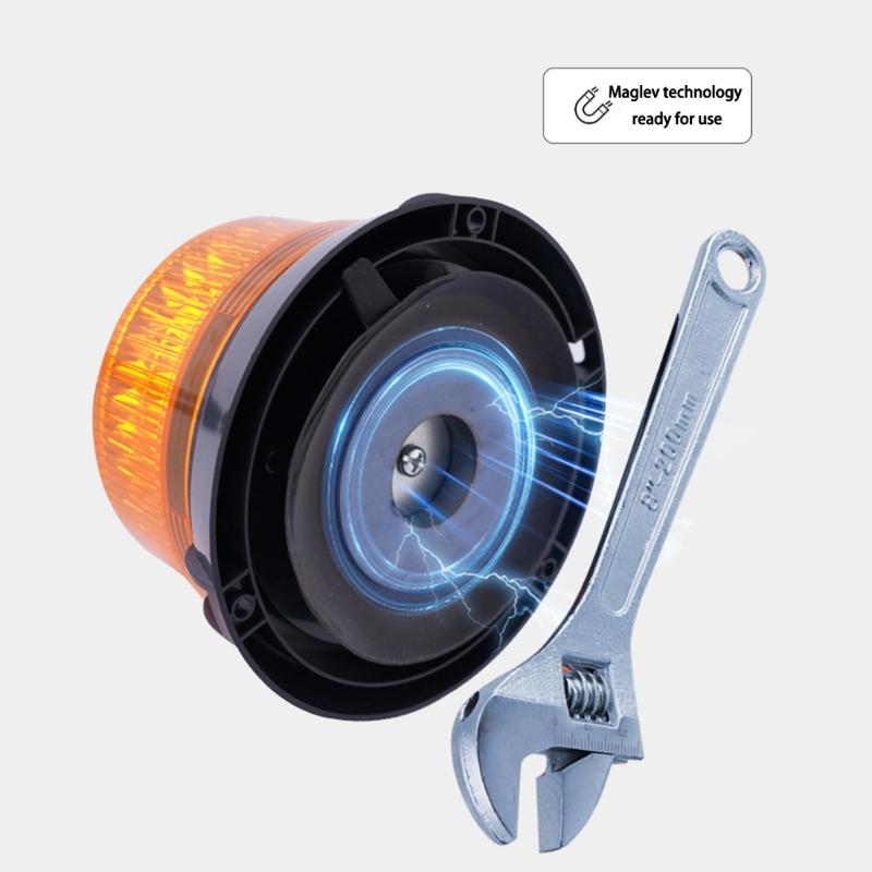 Solar Powered Vehicle Emergency Light High Brightness LEDs Warning Light Waterproof Design Magnetic Mount 2 Light Modes