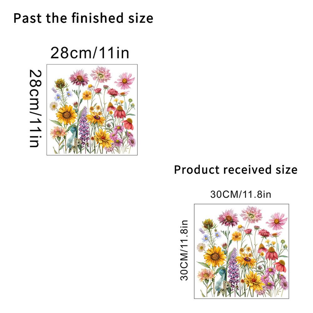 Compact Sunflower & Greenery Wall Stickers for Rooms & Bathroom - Removable Decor