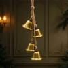 Bronze color Christmas Cone Metal Bells Rustic Hangable Christmas Bell Pendant DIY Craft Hollow Antique Finished Hanging Bell