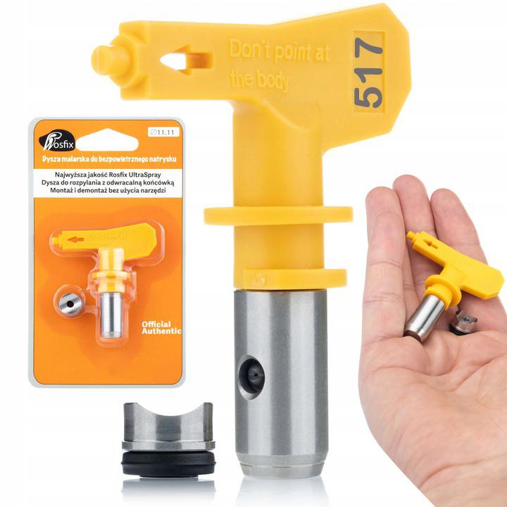 Rosfix Pistolet Malarski UltraSpray ZT-80 – Ergonomiczny Spust 2-Palcowy | Ciśnienie 7250 psi | Zestaw z Dyszą 517 i Filtrami 60 Mesh