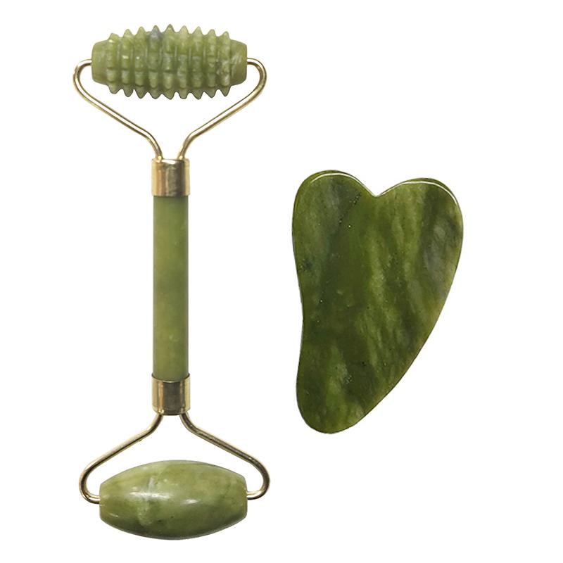 Xiuyu Roller Gua Sha Gouache Scraper Roller Massager Facial Anti Aging Natural Jade Stone Face Lifting Facial Skin Care Tools