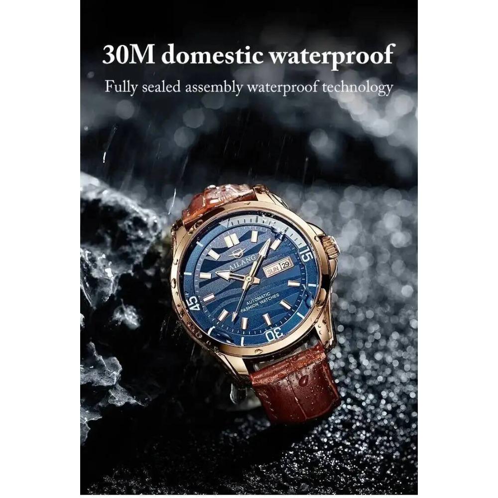 AILANG 8829 Fashion Men's Automatic Mechanical Watches Dual Calendar Luminous Hands Watch Business Watches for Man reloj hombre