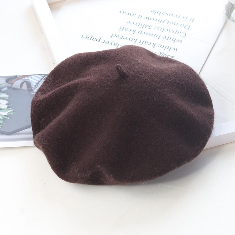 Wool Beret Women'S Face Small Autumn And Winter Versatile Knitted Cashmere Retro Woolen Painter Hat