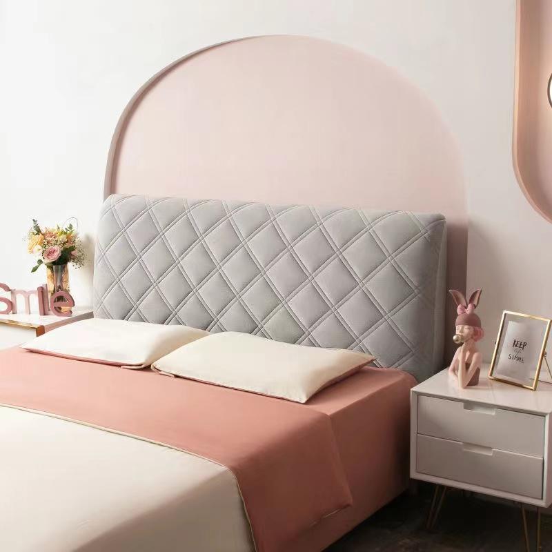 High Quality Velvet Quilted Headboard Cover All-inclusive Super Luxury Soft Thicken Short Plush Quilting Bed Head Cover