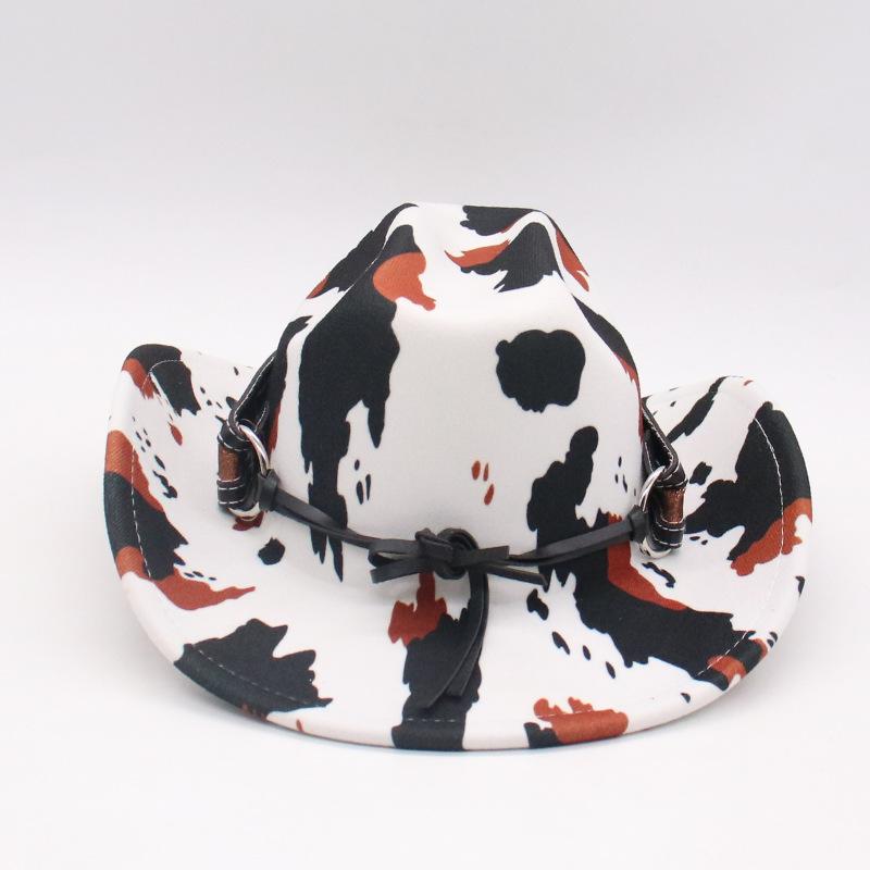 Western Cowboy Felt Hat Men'S And Women'S Versatile Cow Vintage Woolen Jazz Hat Top Hat