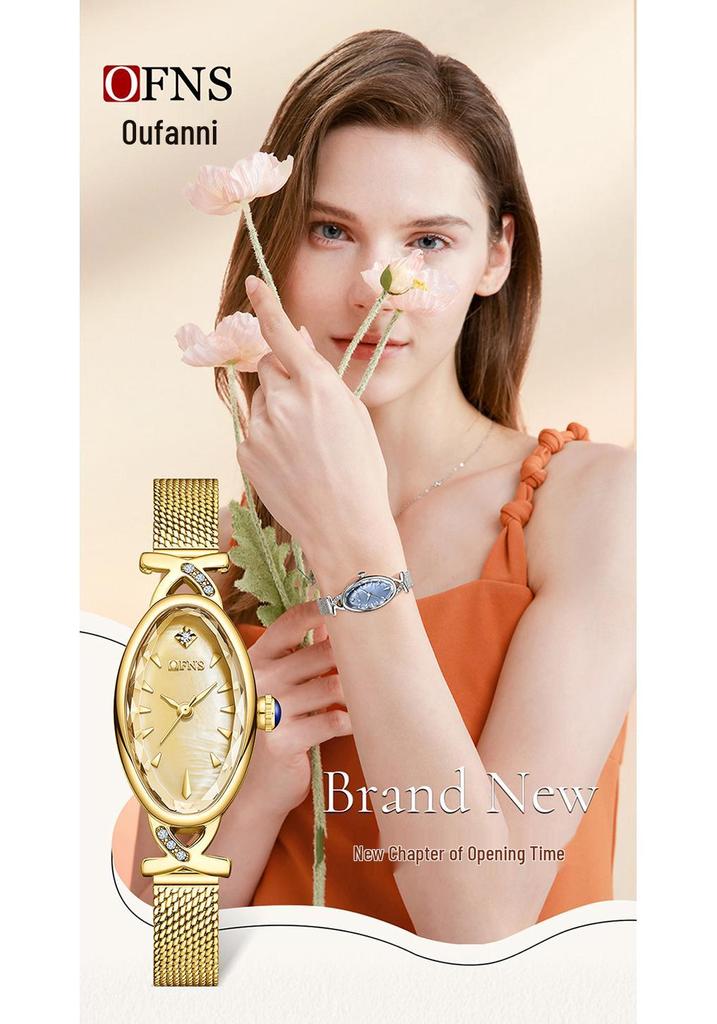 OFNS Women's Retro Oval Waterproof Luxury Wristwatch