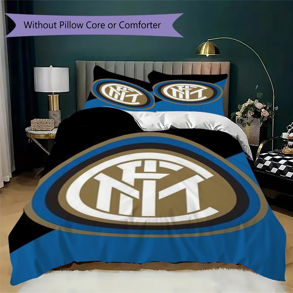 Inter Milan Patronen Beddengoed Dekbed Set Dekbedhoes Kussensloop Huisdecoratie Verjaardagscadeau (1 dekbedovertrek + 2 kussenslopen (zonder vulling))60