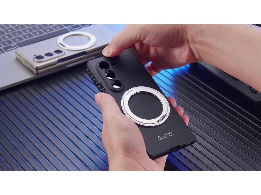 Samsung Z Fold7 Ultra-Thin Rotating Stand Case with Wireless Charging