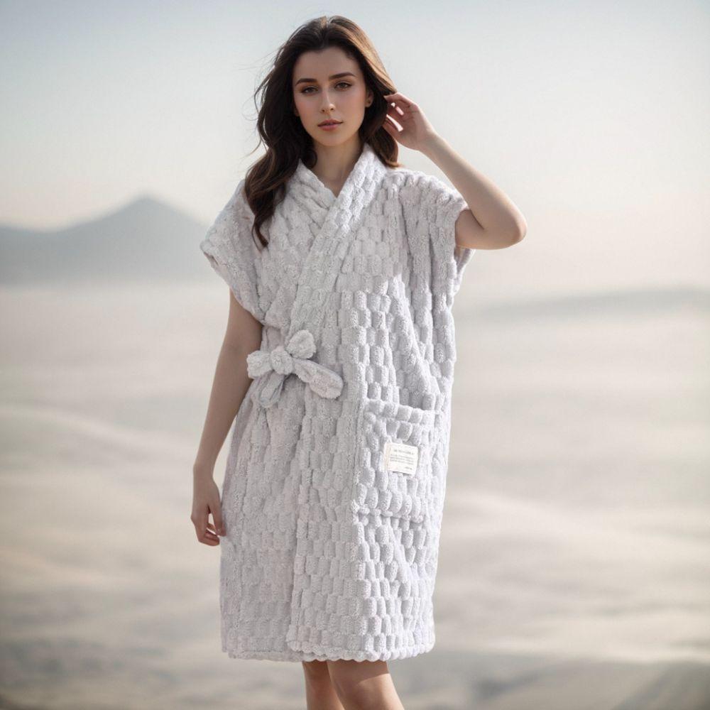 Golden Turtle Velvet Bathrobe Comfortable, Skin Friendly, Absorbent, Quick Bathing Bath Towel Slim And Beautiful