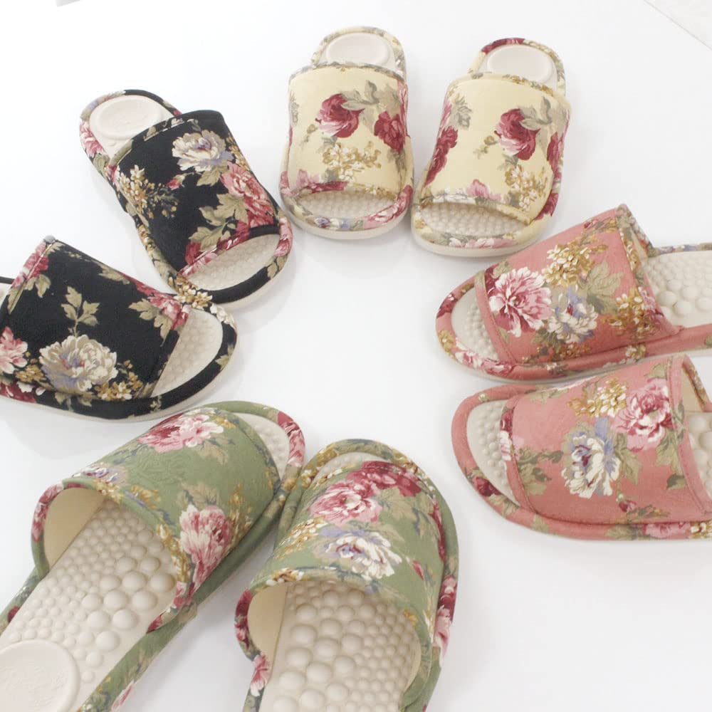 Salad Bowl Healthy Rose Medium Slippers, Jacquard, (Green)